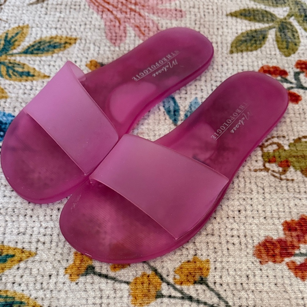 Anthropologie Jelly Slides Pink Sz 6